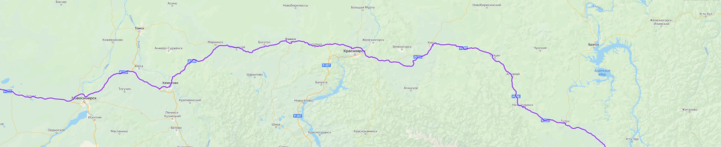 Доставка грузов из Гаврилова Посада - карта транспортной логистики
